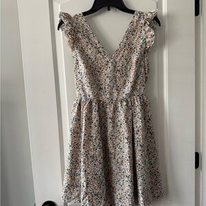 SHEIN Floral Mini Dress with Ruffle Sleeves